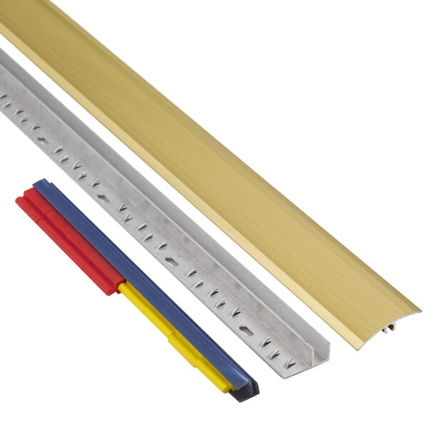 43061 - beava clip-fit doorway transition tile-to-carpet trim 900mm - gold